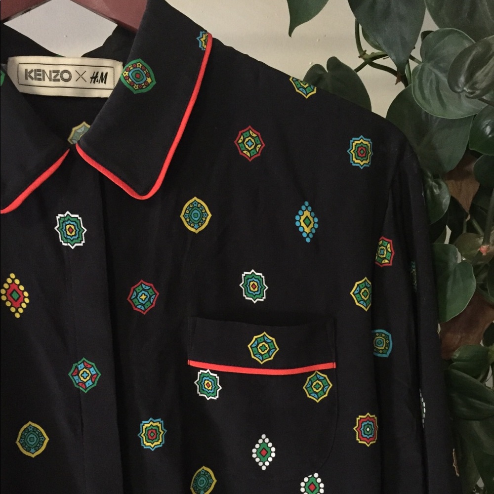 Kenzo x H&M printed silk shirt. US size 6